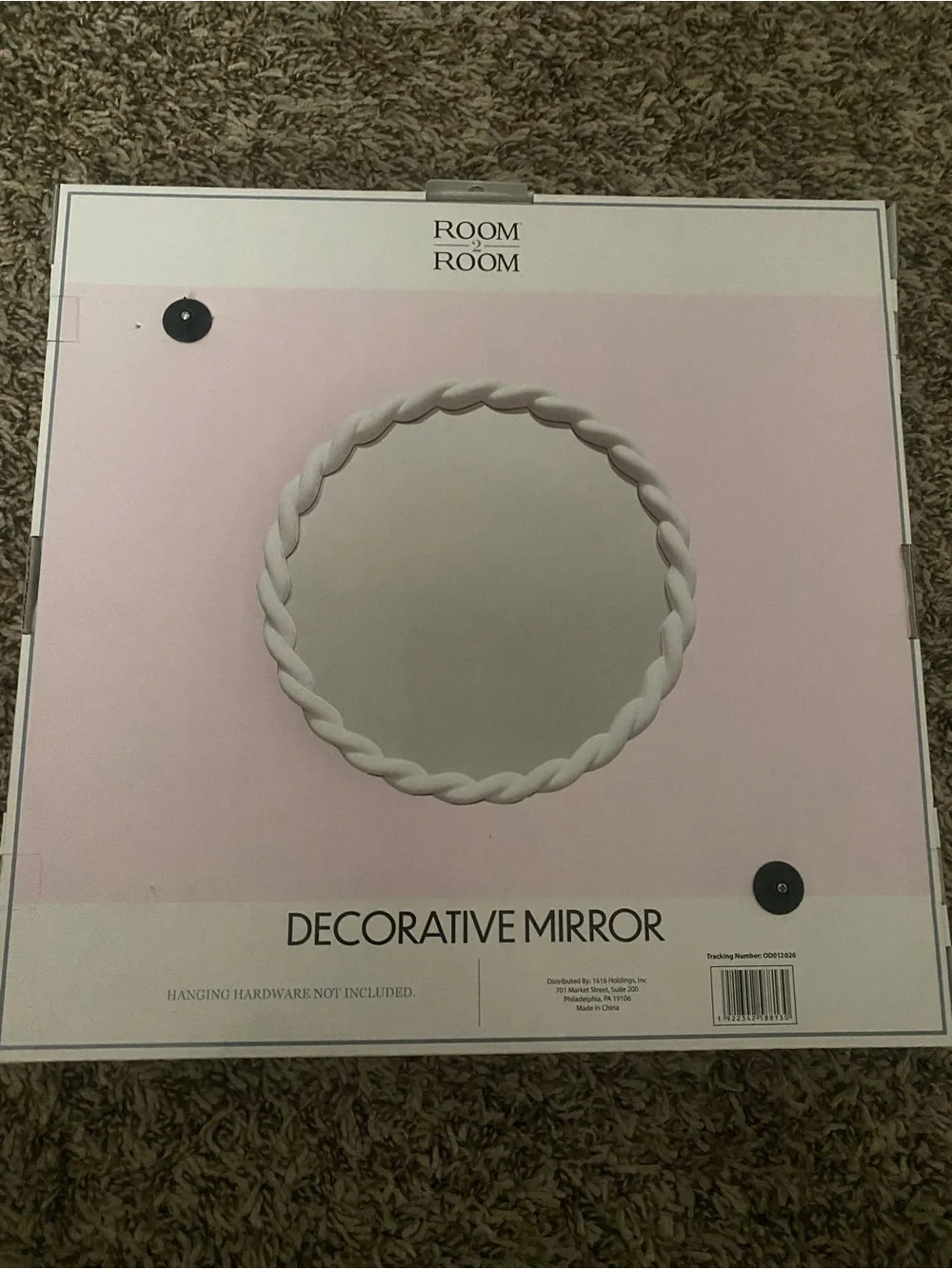 White Braided Decorative Wall Mirror